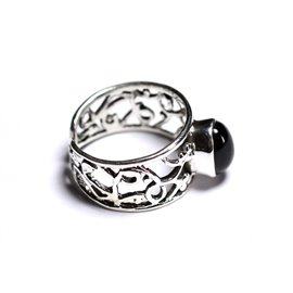 N224 - Bague Argent 925 et Pierre - Black star Ovale 9x7mm  N224 - Bague Argent 925 et Pierre - Black star Ovale 9x7mm