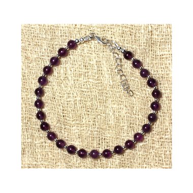 Bracelet en Améthyste 4mm et Argent 925