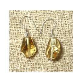 Faceted Honey Amber and 925 Silver Earrings
