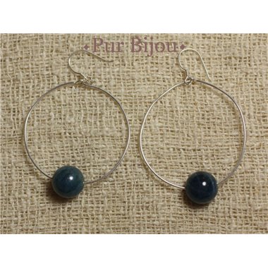 Boucles Argent 925 - Apatite 10 mm