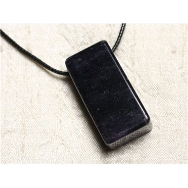 Collier Pendentif en Pierre - Fluorite Rectangle 38mm 