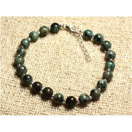Bracelet 925 Silver and Stone - African Turquoise 6mm