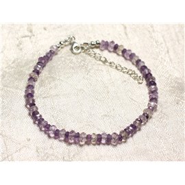 Bracciale in Argento 925 e Pietre Ametiste e Ametrine 3-5mm 