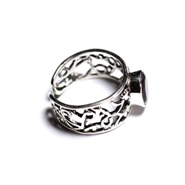 N224 - Bague Argent 925 et Pierre - Grenat Facetté Ovale 9x7mm  N224 - Bague Argent 925 et Pierre - Grenat Facetté Ovale 9x7mm