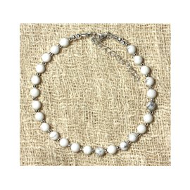 Bracelet Silver 925 and Howlite Stone 4mm 