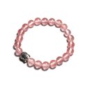 Bracelet Bouddha et Pierre semi précieuse - Quartz Cerise 