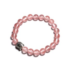 Buddha bracelet and semi precious stone - Cherry Quartz 