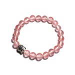 Bracelet Bouddha et Pierre semi précieuse - Quartz Cerise 