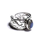 N224 - Bague Argent 925 et Pierre - Labradorite Ovale 9x7mm 