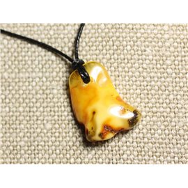 Natural Amber Pendant Necklace 29mm N3 