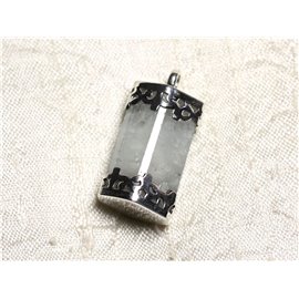 N9 - Pendente e pietra in argento sterling 925 - Acquamarina grezza 32 mm 