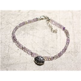 Bracelet Argent 925 et Pierre - Amétrine rondelles facettées 3mm  Bracelet Argent 925 et Pierre - Amétrine rondelles facettées 3mm