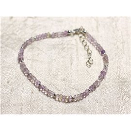 Bracelet Argent 925 et Pierre - Amétrine rondelles facettées 3mm  Bracelet Argent 925 et Pierre - Amétrine rondelles facettées 3mm