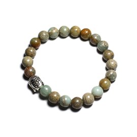 Bracciale Buddha e pietra semipreziosa - Aqua Terra Jasper 