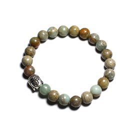 Buddha bracelet and semi precious stone - Aqua Terra Jasper 
