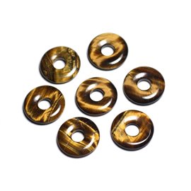 Collier Pendentif en Pierre - Oeil de Tigre Donut 20mm  Collier Pendentif en Pierre - Oeil de Tigre Donut 20mm
