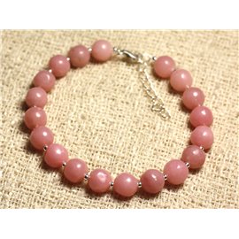 Armband 925 Zilver en halfedelsteen - Roze Opaal 8mm