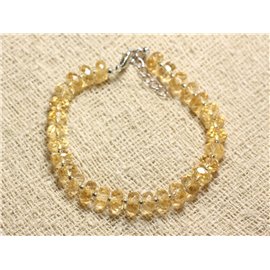 Bracelet Argent 925 et Pierre - Citrine Rondelles Facettées 7mm 