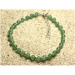 Bracelet Argent 925 et Pierre - Jade Verte 4mm 