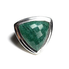 N347 - Bague Argent 925 et Pierre - Aventurine Verte Facettée Triangle 21mm N347 - Bague Argent 925 et Pierre - Aventurine Verte Facettée Triangle 21mm