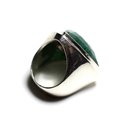 N347 - Bague Argent 925 et Pierre - Aventurine Verte Facettée Triangle 21mm