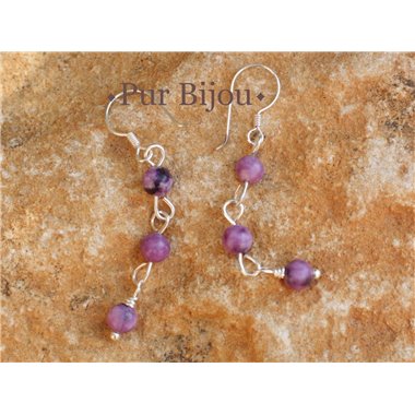 Boucles d'Oreilles Sugilite et Argent 925