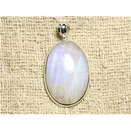 N29 - Pendant Silver 925 Moonstone Rainbow Oval 34x23mm 