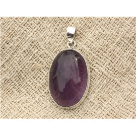 n2 - 925 Silber Anhänger und Stein - Ovaler Amethyst 29x20mm 