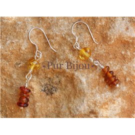 40mm Baltic Amber and 925 Silver Earrings 