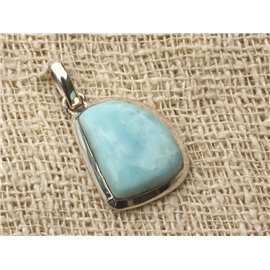 n2 - Anhänger Silber 925 und Stein - Larimar 18x15mm 