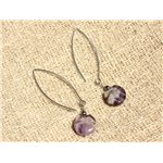 Boucles d'Oreilles Argent 925 - Améthyste Palets 12mm 