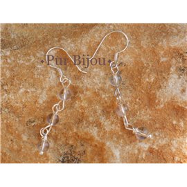 Rock Crystal Quartz and 925 Silver Earrings