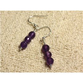 Orecchini in argento 925 - Ametista sfaccettata 6 mm 