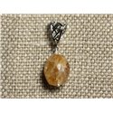 Collier Pendentif Pierre - Citrine Olive Facettée 16mm N9 