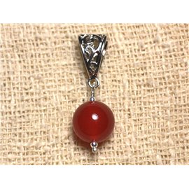 Semi precious stone pendant - Carnelian 12mm 