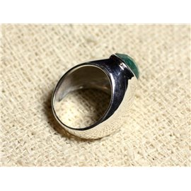 n116 - Bague Argent 925 et Pierre - Aventurine verte facettée Ovale 14x10mm  n116 - Bague Argent 925 et Pierre - Aventurine verte facettée Ovale 14x10mm