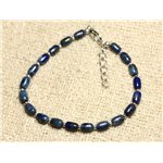 Bracelet Argent 925 et Pierre - Lapis Lazuli Olives 6mm 