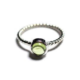 N231 - 925 Sterling Silber und Stein Ring - Peridot 6mm Twist Ring 