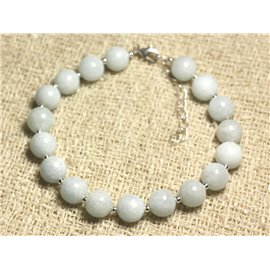 Bracelet Silver 925 and semi precious stone - Aquamarine 8mm