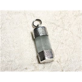 N10 - Colgante y piedra de plata de ley 925 - Aguamarina en bruto 28 mm 