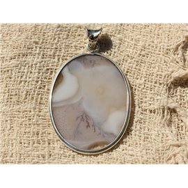 N5 - Pendant Silver 925 and Stone - Dendritic Quartz Oval 50x33mm 