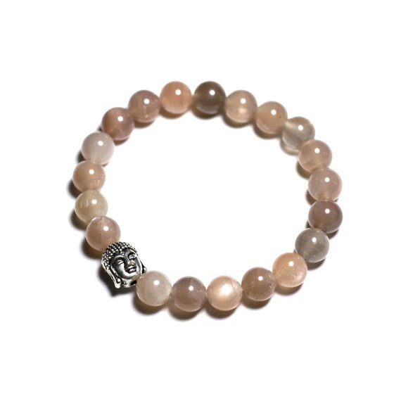 Bracelet Bouddha et Pierre semi précieuse - Pierre de Lune 