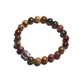 Buddha bracelet and semi precious stone - Picasso Jasper 