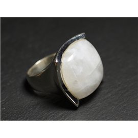 N222 - Silber 925 Quadrat Mondstein Ring 20mm 