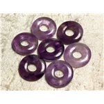 Collier Pendentif Pierre - Amethyste Rond Cercle Donut Pi 20mm Violet