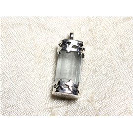 N11 - 925 Sterling Silver Pendant and Stone - Raw Aquamarine 29mm 