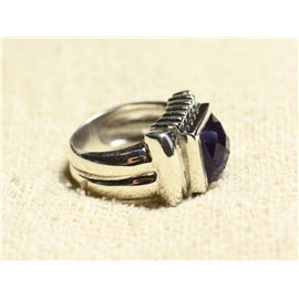 N123 - Bague Argent 925 et Pierre - Améthyste Carré Facetté 10mm  N123 - Bague Argent 925 et Pierre - Améthyste Carré Facetté 10mm