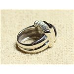 N123 - Bague Argent 925 et Pierre - Améthyste Carré Facetté 10mm 