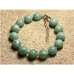 Bracelet Argent 925 et Pierre - Quartz turquoise naturel 10mm 