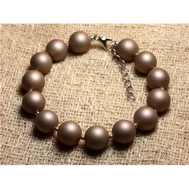 Bracelet Argent 925 et Nacre beige 10mm 